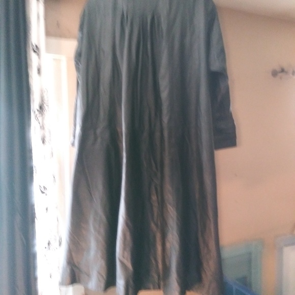 Ladies XL Cognac Full Length Leather coat - Picture 6 of 7